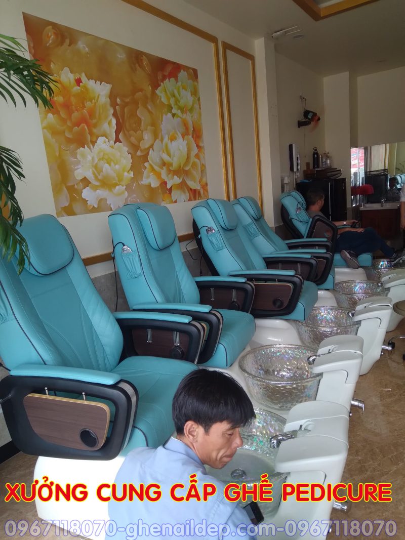 GHẾ NAIL MASSAGE MÀU XANH TẠI HÀ NỘI