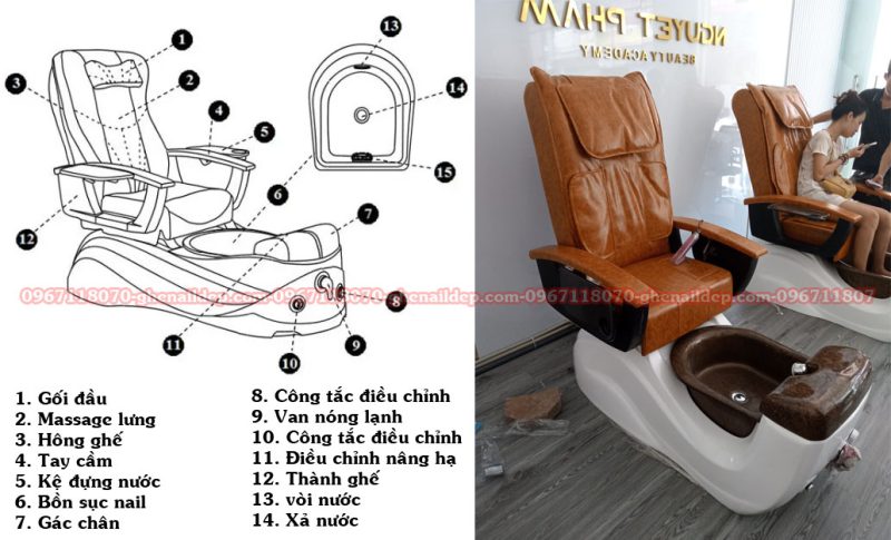 GHẾ NAIL MASSAGE-GHẾ NAIL PEDICURE-GHẾ NAI NHẬP KHẨU THẾ HỆ MỚI 5.0-HỒ TÂY-HÀ NỘI.