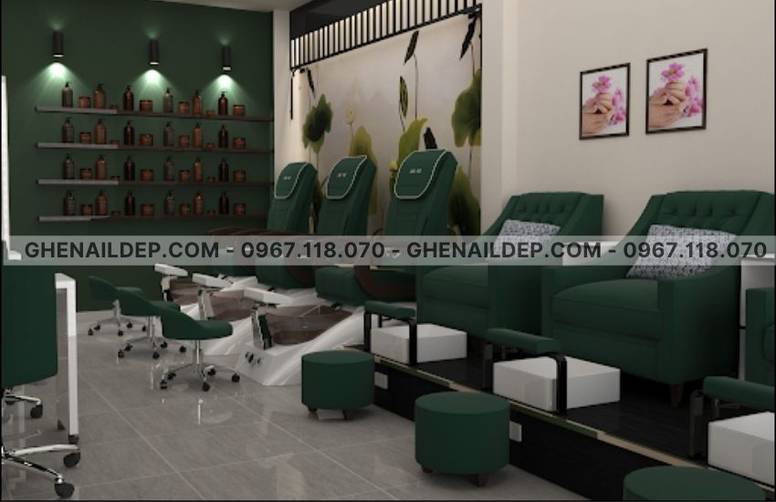 Ghế sofa làm nail tân cổ điển