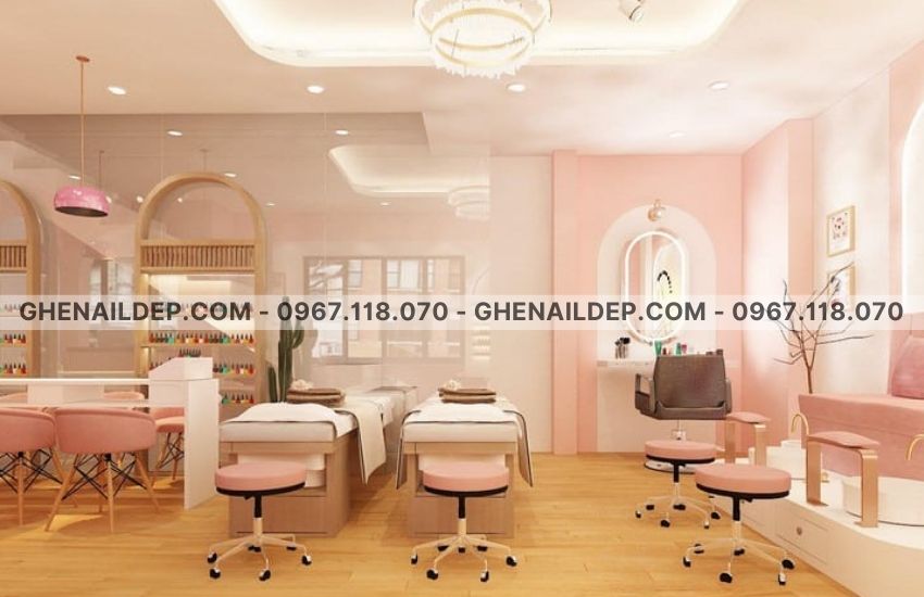 Thiết kế tiệm nail gội đầu