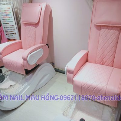 GHẾ LÀM MÓNG TAY-MÓNG CHÂN CÓ MASSAGE MÀU HỒNG