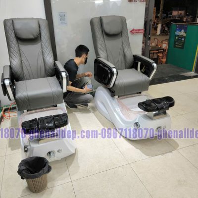 GHẾ NAIL PEDICURE MÀU XÁM